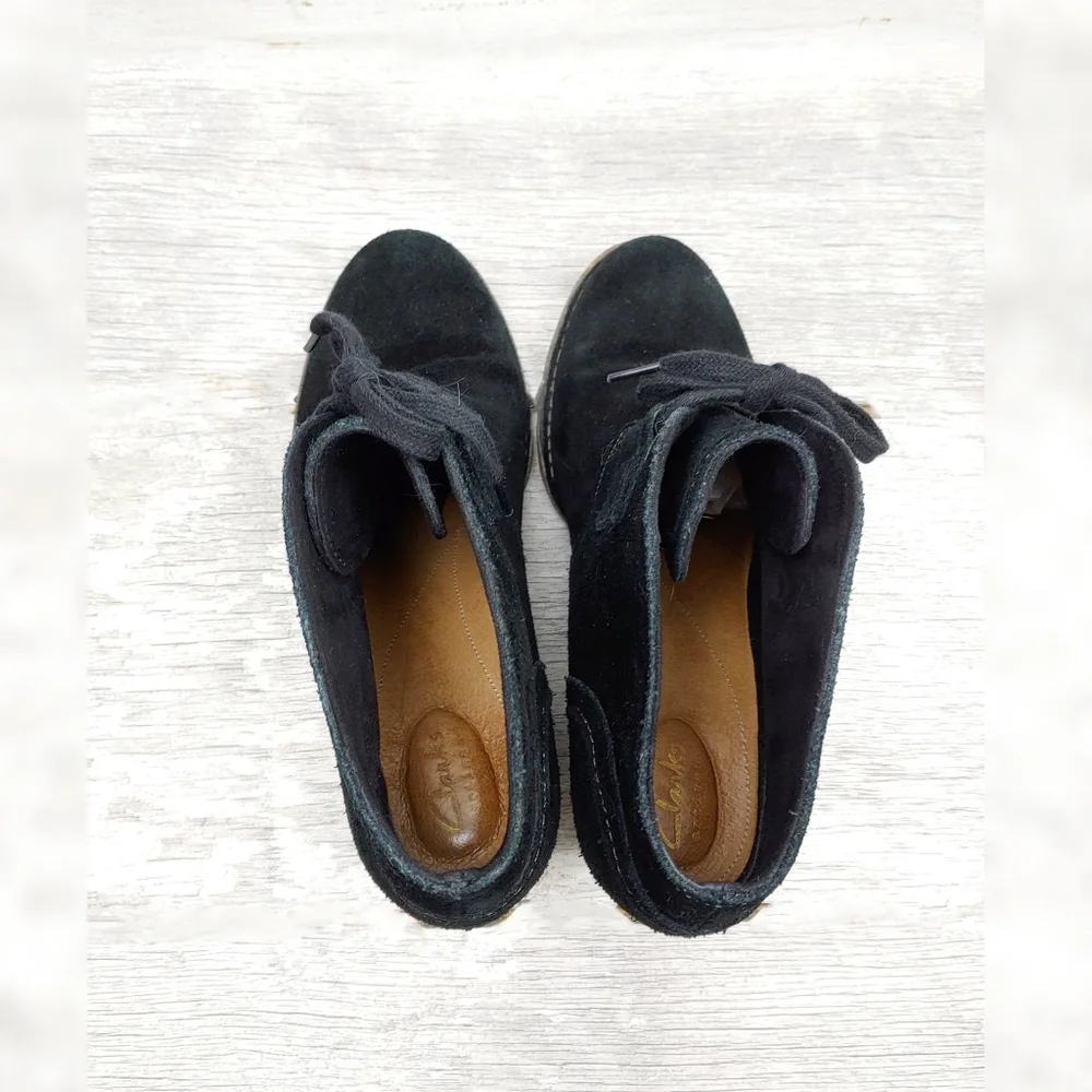 New! Clarks Artisian Carleta Lyon Womens 10 Black Suede Booties - Picture 8 of 11